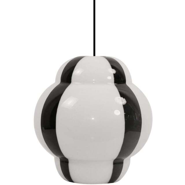Jett Stripe Glass Pendant - White and Black - Wilko - image 1
