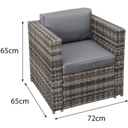 Oseasons Malta 8 Seater Walnut Grey Rattan Corner Sofa Set - Brown - Wilko - thumbnail 5