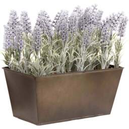 GreenBrokers Artificial Lavender Plant in Rustic Window Box 30cm - Size: 12 Inch - Purple - Wilko