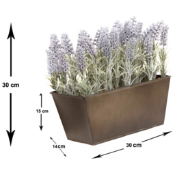 GreenBrokers Artificial Lavender Plant in Rustic Window Box 30cm - Size: 12 Inch - Purple - Wilko - thumbnail 4