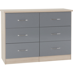 Seconique Nevada 6 Drawer Grey and Light Oak Effect Chest of Drawers - Wilko - thumbnail 6