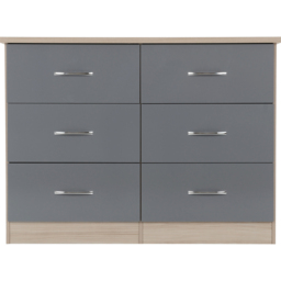 Seconique Nevada 6 Drawer Grey and Light Oak Effect Chest of Drawers - Wilko - thumbnail 3