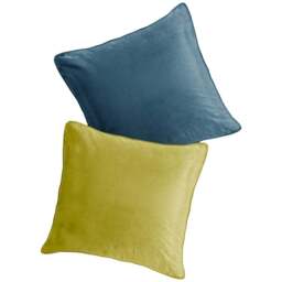 Velosso Luna Blue and Ochre Filled Cushion 43 x 43cm 2 Pack - Multi - Wilko
