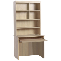 R White Cabinets 6 Shelf Home Office Desk with Keyboard Tray and Hutch Brown - Size: 182.8 x 85 x 54cm - Wilko - thumbnail 3