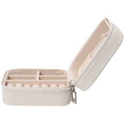 Living and Home White Portable Small Faux Leather Jewellery Case - Size: 5 x 10 x 10cm - Wilko - thumbnail 4