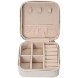 Living and Home White Portable Small Faux Leather Jewellery Case - Size: 5 x 10 x 10cm - Wilko - thumbnail 5