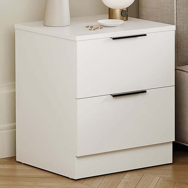 Vida Designs Trega 2 Drawer White Bedside Cabinet Set of 2 - Wilko - image 1