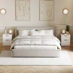 Vida Designs Trega 2 Drawer White Bedside Cabinet Set of 2 - Wilko - thumbnail 3