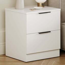 Vida Designs Trega 2 Drawer White Bedside Cabinet Set of 2 - Wilko - thumbnail 1