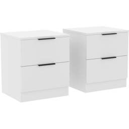 Vida Designs Trega 2 Drawer White Bedside Cabinet Set of 2 - Wilko - thumbnail 4