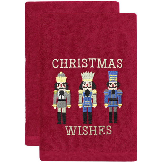 Noel Square Nutcracker Red Hand Towel 2 Pack - Size: 66 x 41 x 1cm - Wilko - image 1