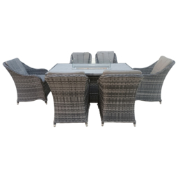 Furniture One 6 Seater Rattan Fire Pit Garden Furniture - Grey - Wilko - thumbnail 3