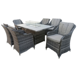 Furniture One 6 Seater Rattan Fire Pit Garden Furniture - Grey - Wilko - thumbnail 5