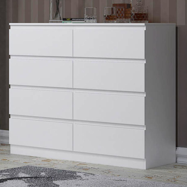 FWStyle Carlton 8 Drawer Matt White Chest of Drawers - Wilko - image 1