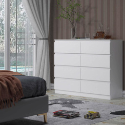 FWStyle Carlton 8 Drawer Matt White Chest of Drawers - Wilko - thumbnail 6