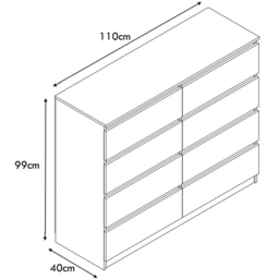 FWStyle Carlton 8 Drawer Matt White Chest of Drawers - Wilko - thumbnail 7