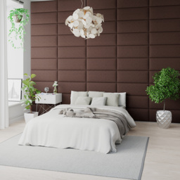 Aspire EasyMount Chocolate Yorkshire Knit Upholstered Wall Mounted Headboard Panels 8 Pack - Brown - Aspire Beds - Wilko - thumbnail 3