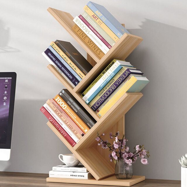 Living and Home 5 Shelf Natural Tree Shaped Bookshelf - Brown - Wilko - image 1