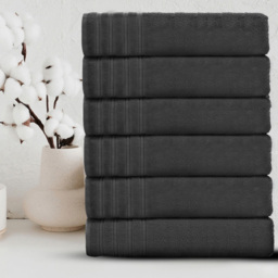 Velosso Hampi Cotton Charcoal Hand Towel Set of 2 - Grey - Wilko - thumbnail 3