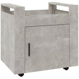 vidaXL Single Door Single Shelf Concrete Grey Wooden Desk Trolley - Size: 60 x 60 x 45cm - Wilko - thumbnail 3