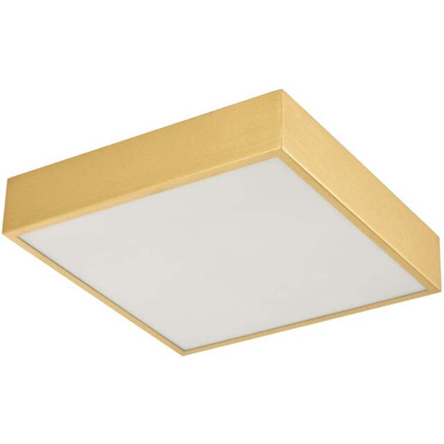 Happy Homewares Brushed Gold LED Flush Square Ceiling Light - Size: 5 x 30 x 30cm - Wilko - image 1
