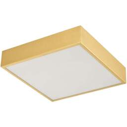 Happy Homewares Brushed Gold LED Flush Square Ceiling Light - Size: 5 x 30 x 30cm - Wilko - thumbnail 1