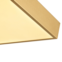 Happy Homewares Brushed Gold LED Flush Square Ceiling Light - Size: 5 x 30 x 30cm - Wilko - thumbnail 4