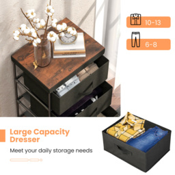 Costway 3 Drawer Black Fabric Nightstand with Removable Lid - Wilko - thumbnail 6