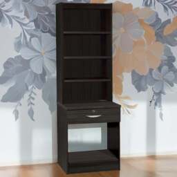 R White Cabinets Single Drawer 4 Shelf Printer Desk Stand with Hutch Black - Size: 182.8 x 60 x 54cm - Wilko