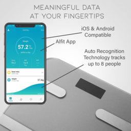 Aquarius 16-in-1 Silver Bluetooth Smart Body Analysis Weighing Scale - Size: 5 x 30 x 35cm - Wilko - thumbnail 6