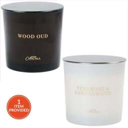 Oud or Tuberose Scented Candle - True Aroma - Wilko