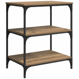 vidaXL 3 Shelf Artisan Oak Kitchen Trolley - Size: 76 x 60 x 41cm - Brown - Wilko - thumbnail 6