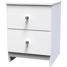 Crowndale Yarmouth 2 Drawer White Bedside Cabinet Ready Assembled - Wilko - thumbnail 3