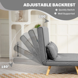 HOMCOM Click Clack 2 Seater Grey Sofa Bed - Wilko - thumbnail 6