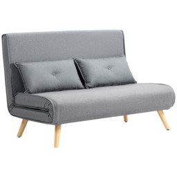 HOMCOM Click Clack 2 Seater Grey Sofa Bed - Wilko - thumbnail 3