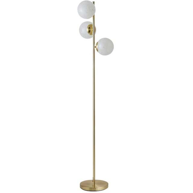 ValueLights Jas White Confetti Glass Globe Shade Gold 3 Way LED Ceiling Light with Bulb - Size: 158.5 x 31 x 31cm - Wilko - image 1