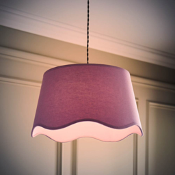 ValueLights Mabel Scalloped Bottom Lilac Linen Large Shade - Size: 25.5 x 45 x 45cm - Purple - Wilko - thumbnail 3