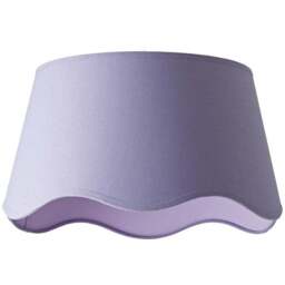 ValueLights Mabel Scalloped Bottom Lilac Linen Large Shade - Size: 25.5 x 45 x 45cm - Purple - Wilko