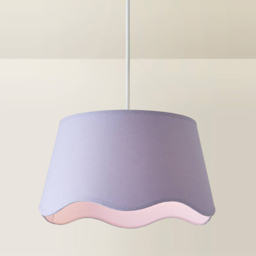 ValueLights Mabel Scalloped Bottom Lilac Linen Large Shade - Size: 25.5 x 45 x 45cm - Purple - Wilko - thumbnail 5