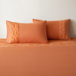 Velosso Hex Single Spice Tufted Duvet Set - Orange - Wilko - thumbnail 4