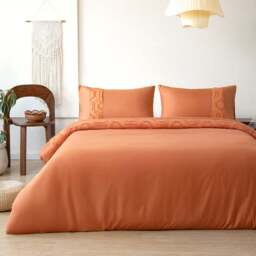 Velosso Hex Single Spice Tufted Duvet Set - Orange - Wilko - thumbnail 1