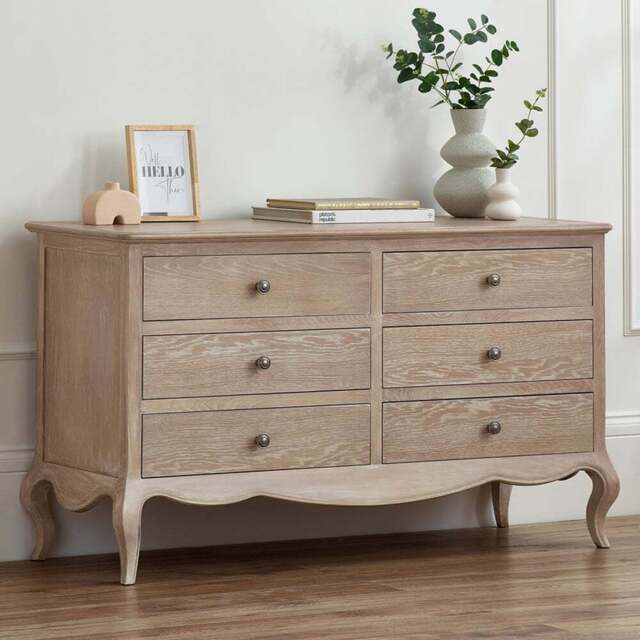 Julian Bowen Camille 6 Drawer Wide Chest of Drawers - Brown - Wilko - image 1