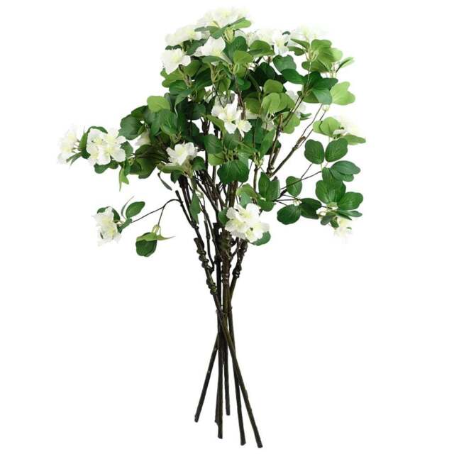 Leaf White Flower Artificial Foliage Spray 60cm 6 Pack - Size: 60 x 15 x 15cm - Wilko - image 1