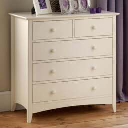 Julian Bowen Cameo 5 Drawer Stone White Chest of Drawers - Wilko