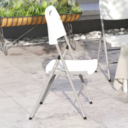 Outsunny White Folding Chair Set of 4 - Size: 86 x 47 x 54cm - Wilko - thumbnail 4