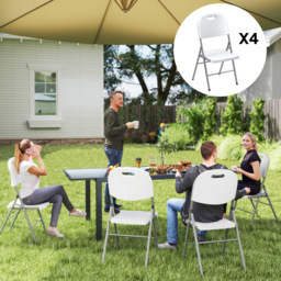 Outsunny White Folding Chair Set of 4 - Size: 86 x 47 x 54cm - Wilko - thumbnail 7