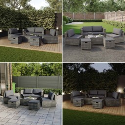 Garden Vida Islay 6 Seater Grey PE Rattan Set Garden Lounge Set with Cover - Wilko - thumbnail 6
