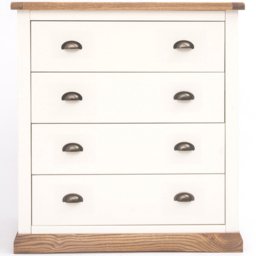 Tropea 4 Drawer Off White Chest of Drawers with Brass Cup Handles - Wilko - thumbnail 3