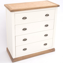 Tropea 4 Drawer Off White Chest of Drawers with Brass Cup Handles - Wilko - thumbnail 5