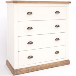 Tropea 4 Drawer Off White Chest of Drawers with Brass Cup Handles - Wilko - thumbnail 4